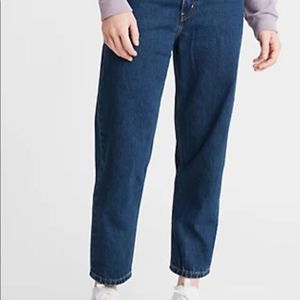 Levi's Premium Dark Wash Loose Taper Crop Jeans Women Size W31 Big E NWT